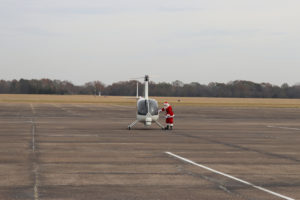 Santa Arrives in Helicopter